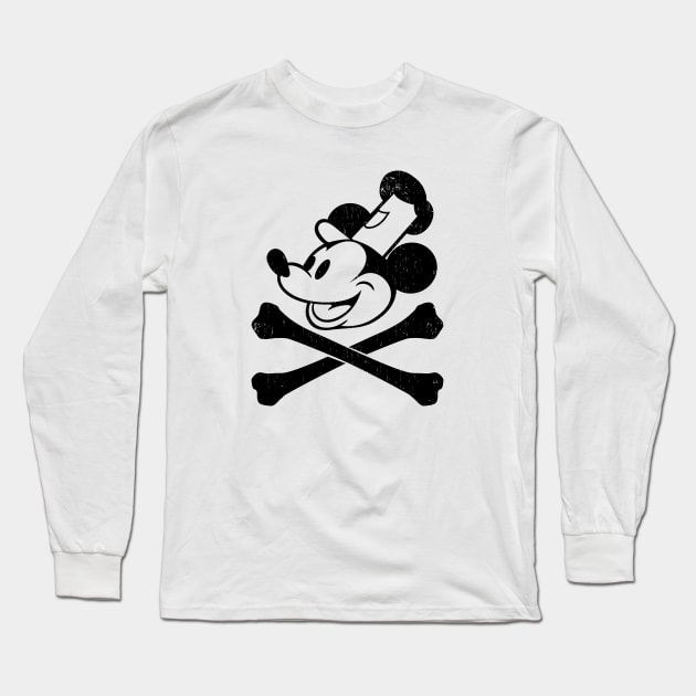 STEAMBOAT WILLIE JOLLY ROGER Long Sleeve T-Shirt by ROBZILLANYC